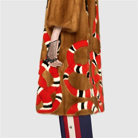 gucci fur coat snake|net a porter gucci coats.